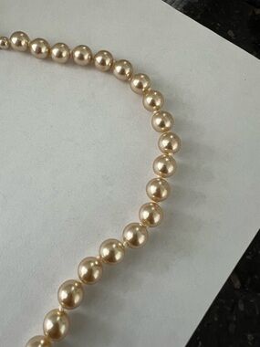 NEW! Classic Pearl Strand Necklace - Champagne colour Pearls